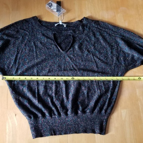 MILLY Italian Shimmer Metallic Cutout Sweater - Picture 13 of 16